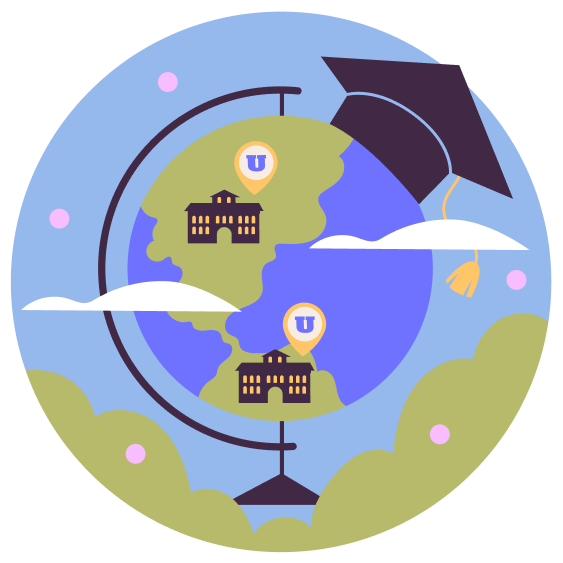 Cartoon-like globe illustration